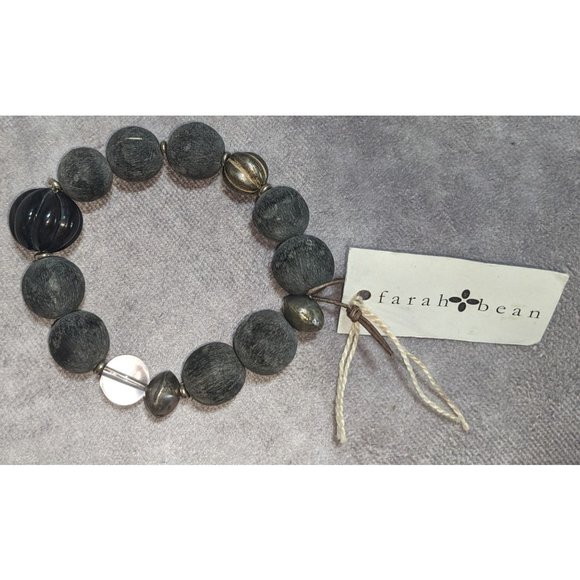 Jewelry Farah Bean Black Wooden Beaded Bracelet Poshmark
